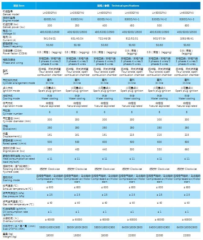 300系列焦化气发电机组