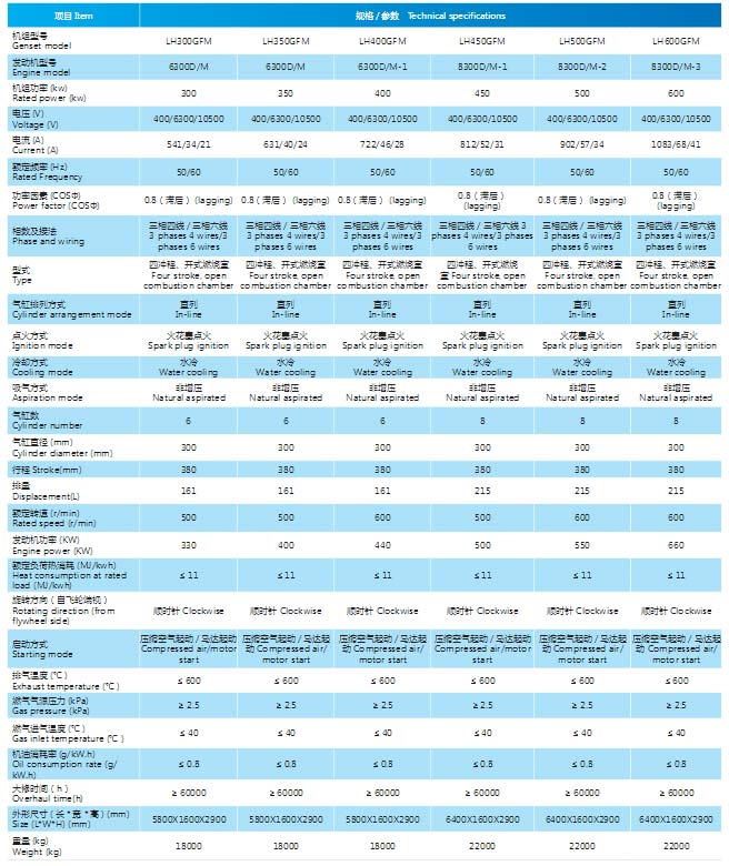 300系列煤制煤气发电机组